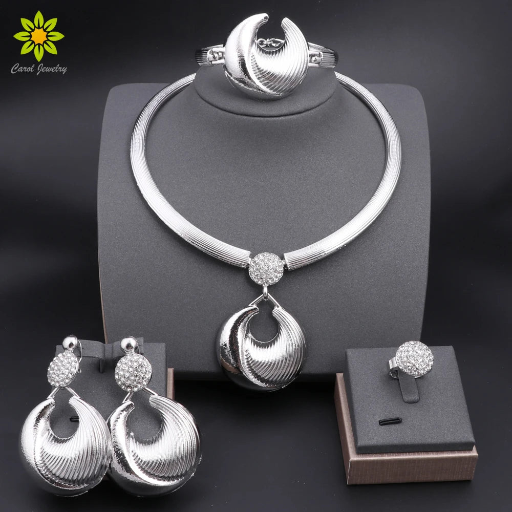 Jewelry Set For Women Silver Plated Luxury Set