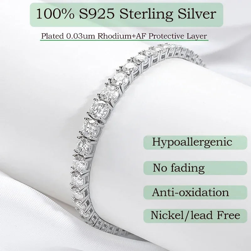 Real Moissanite Tennis Bracelet