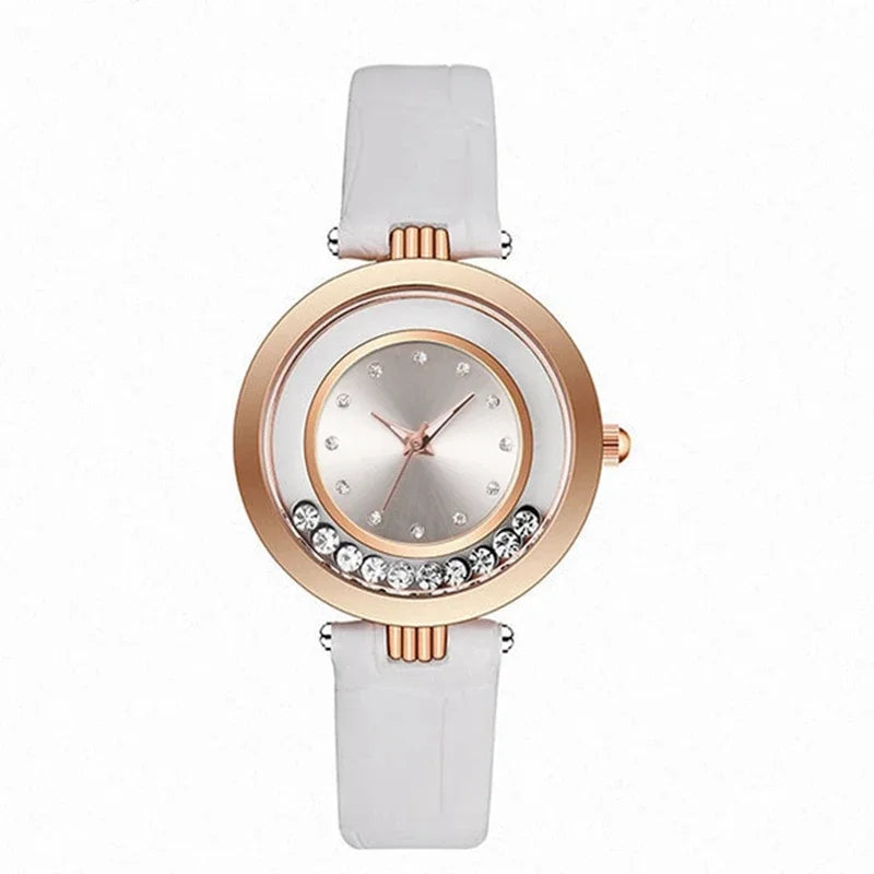 Luxury Temperament Ladies Watch Leather Belt Diamond Analog Quartz Watch Reloj Mujer Montre Femme