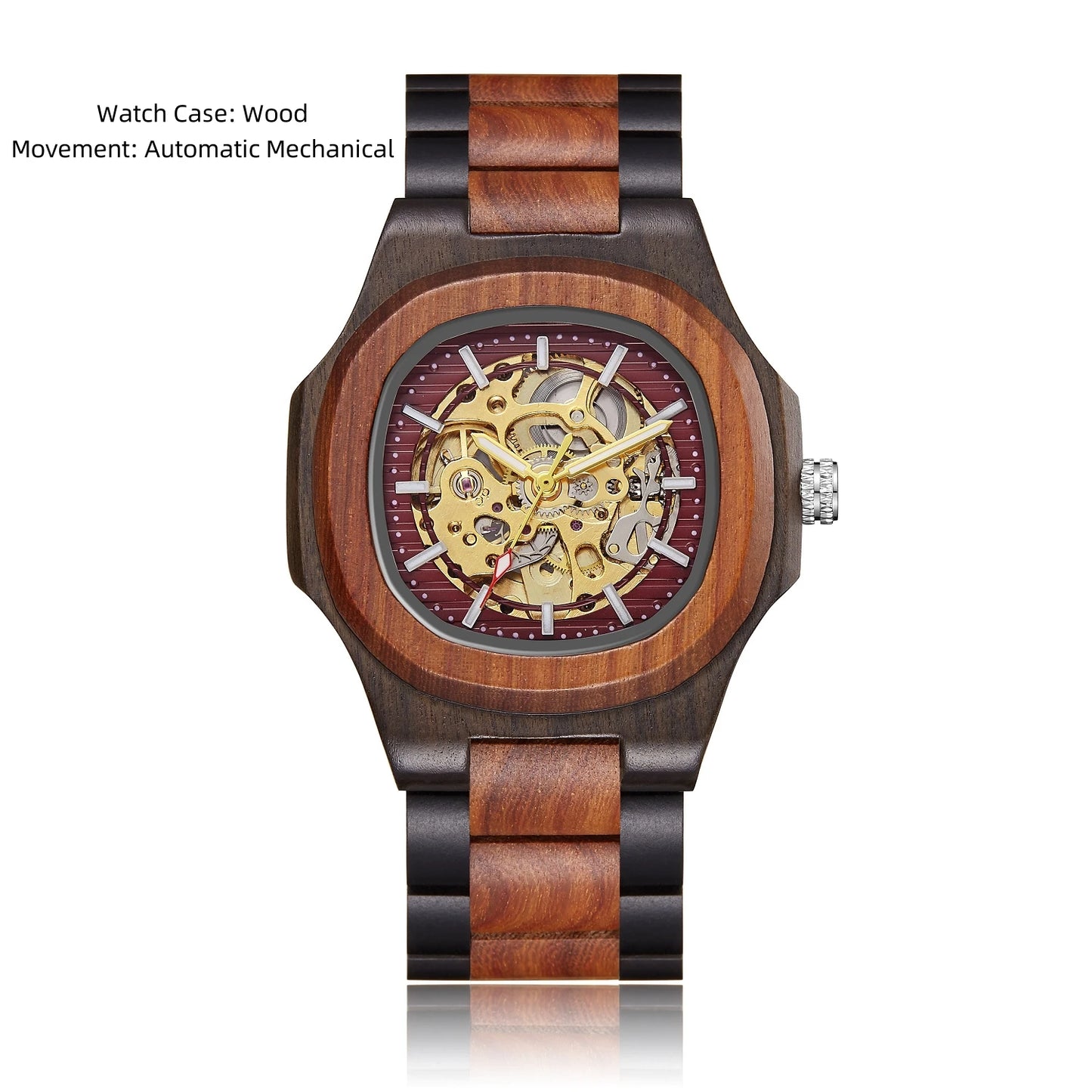 Luxury Automatic Mechanical Wristwatch For Men Skeleton Stainless Steel Sapphire glass Male Clock 2023