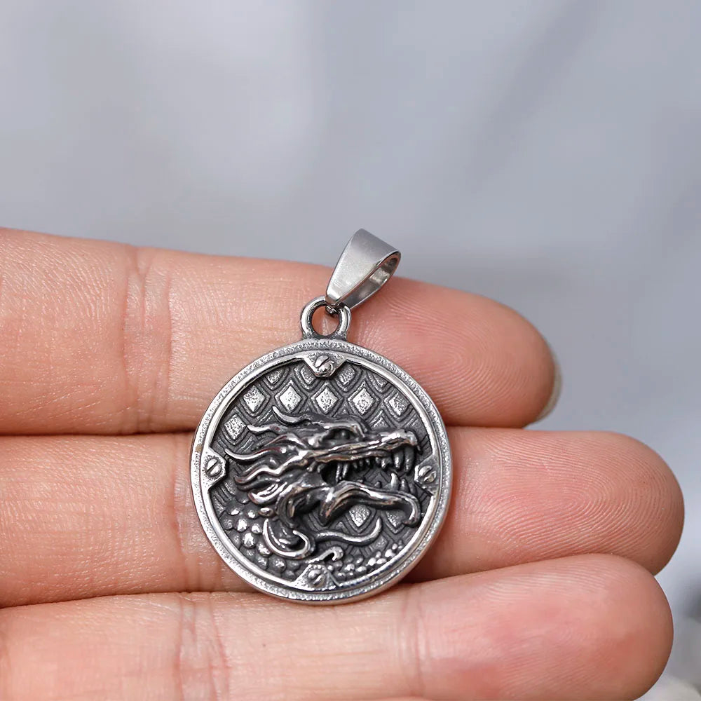 Titanium Steel Celtic Cross Necklace Pendant Vintage Chain for Men