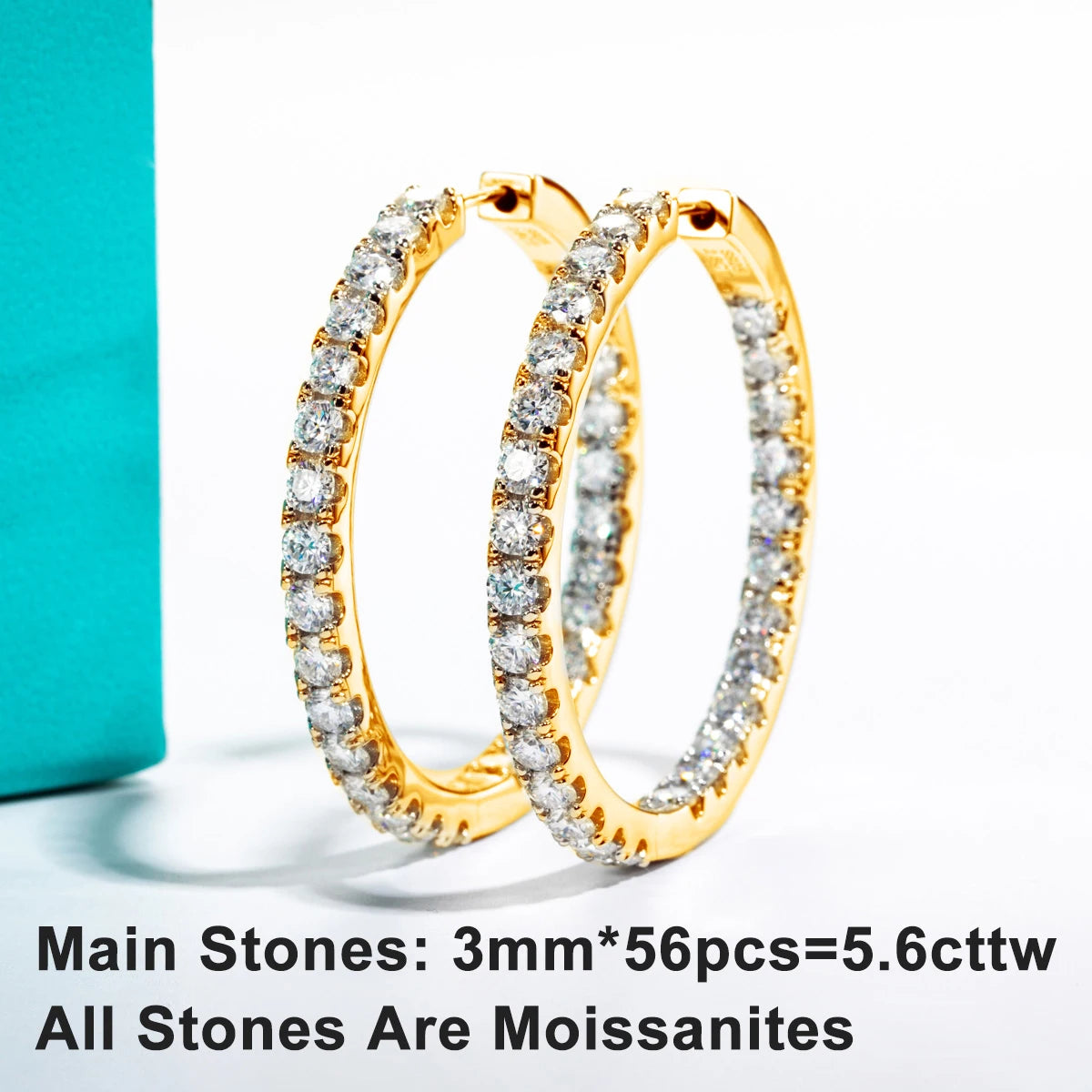 D Color Moissanite Hoop Earrings – 925 Luxury Sparkle