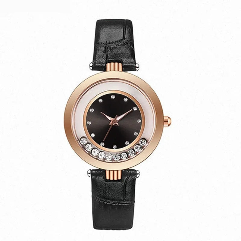 Luxury Temperament Ladies Watch Leather Belt Diamond Analog Quartz Watch Reloj Mujer Montre Femme