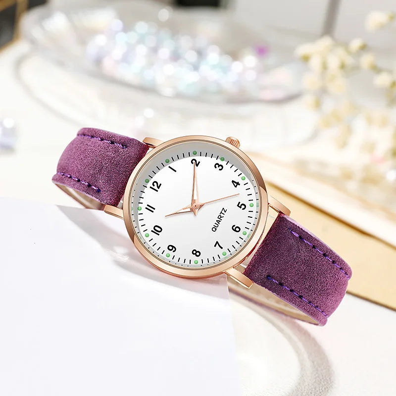 Women Leather Quartz Watches Ladies Luxury Back Light Wristwatch Clock relogio feminino