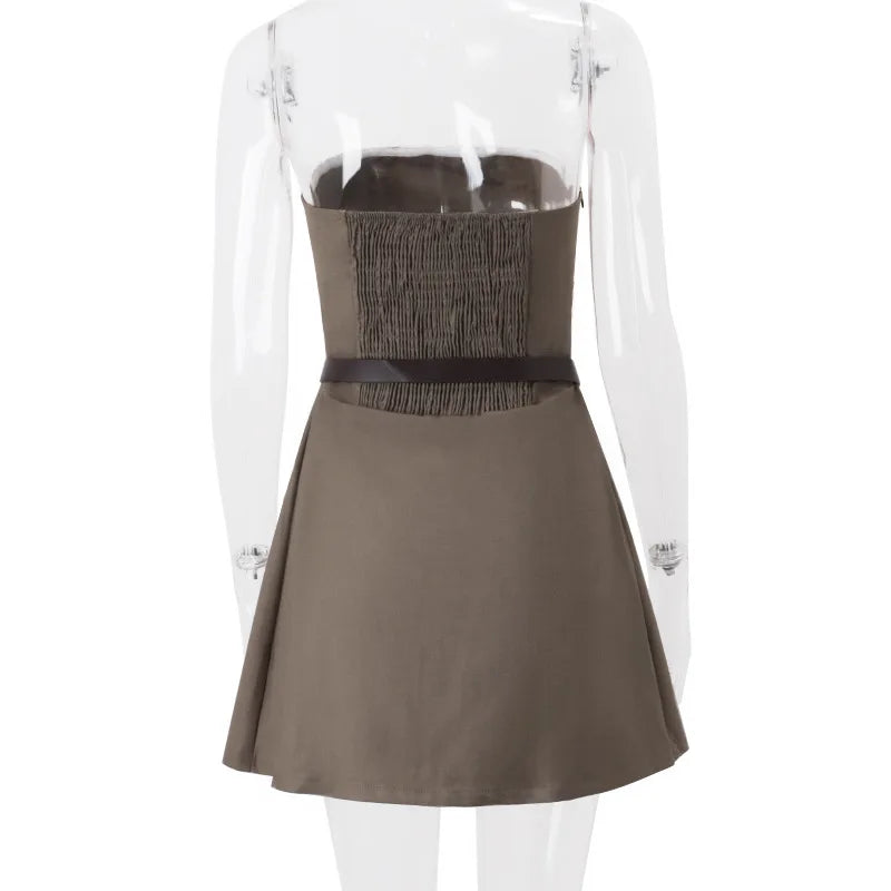 Retro Strapless Slim Dress