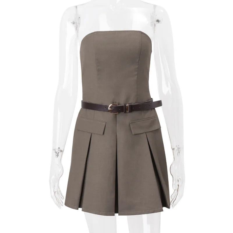 Retro Strapless Slim Dress