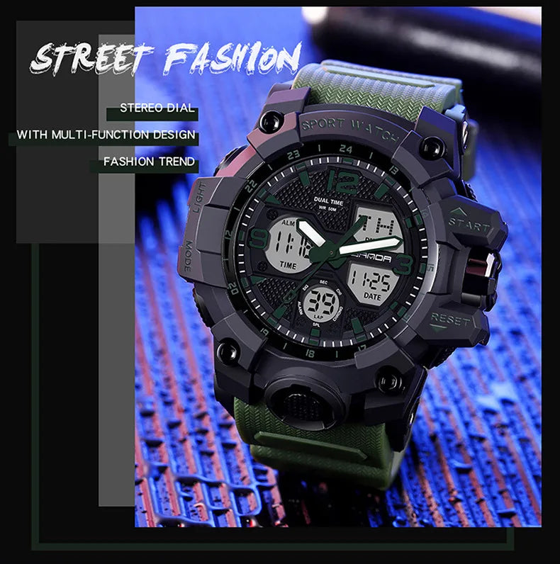 Men's Watches Top Brand Luxury 5ATM Waterproof Sport Military Quartz Watch for Men Clock Relogio Masculino 6024