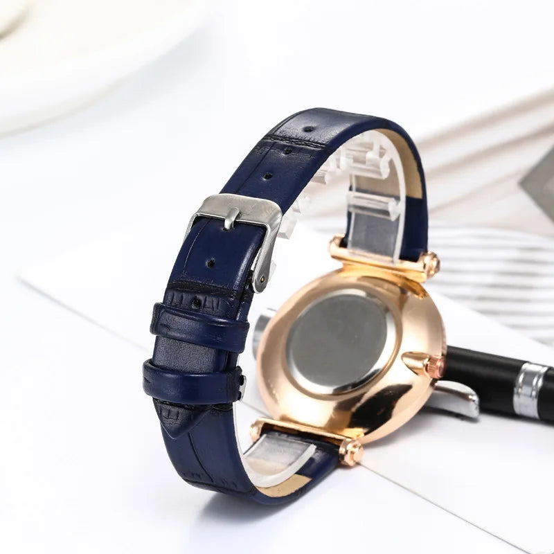 Luxury Temperament Ladies Watch Leather Belt Diamond Analog Quartz Watch Reloj Mujer Montre Femme
