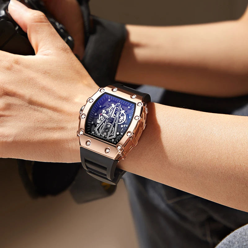 Foreign Trade Watch Large Dial For Men Quartz Waterproof Sport Square Luminous Watch