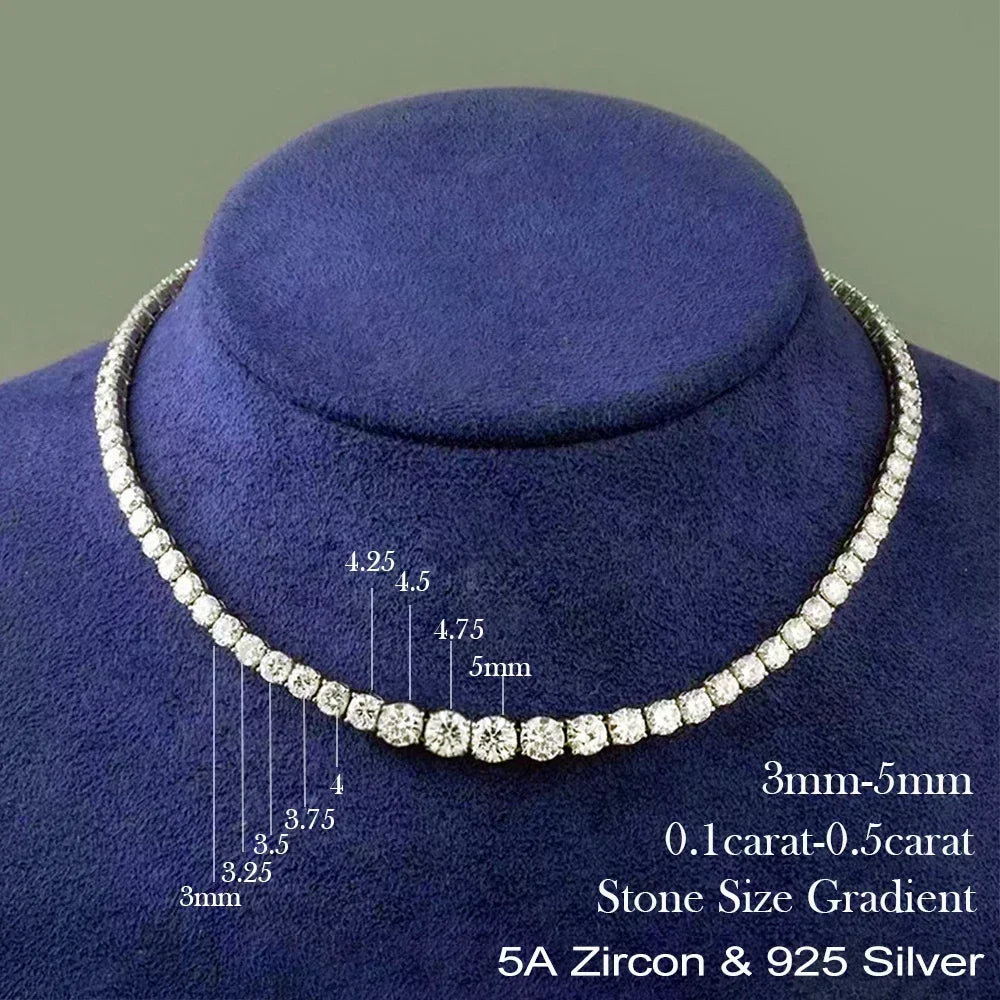 Gradient Moissanite Tennis Necklace