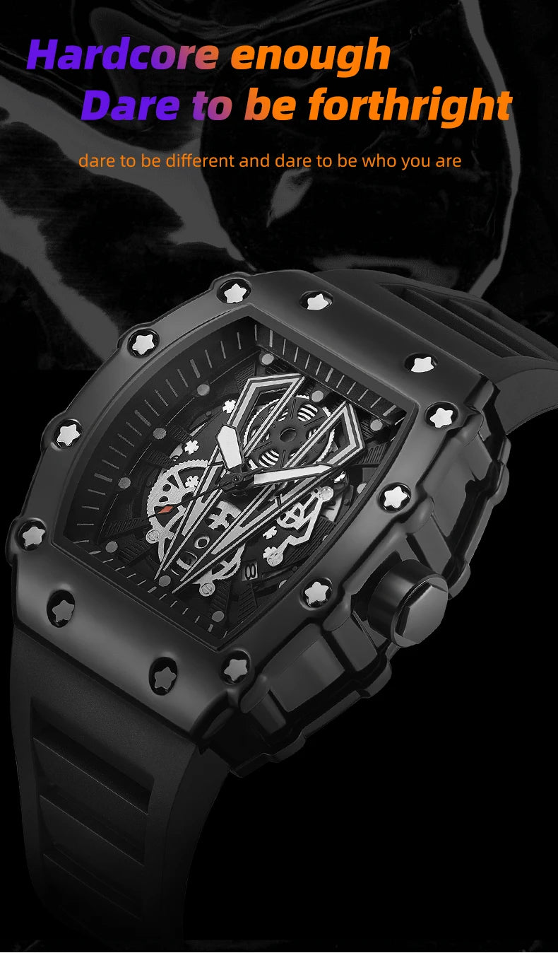 Foreign Trade Watch Large Dial For Men Quartz Waterproof Sport Square Luminous Watch