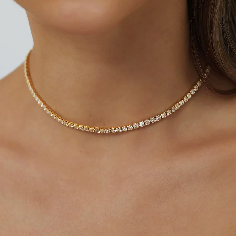2mm Moissanite Tennis Necklace