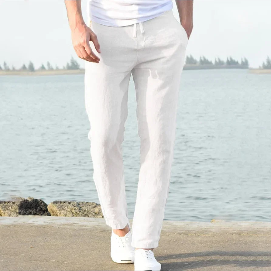 2025 New Fashion Mens Linen Oversize Sports Sweatpants
