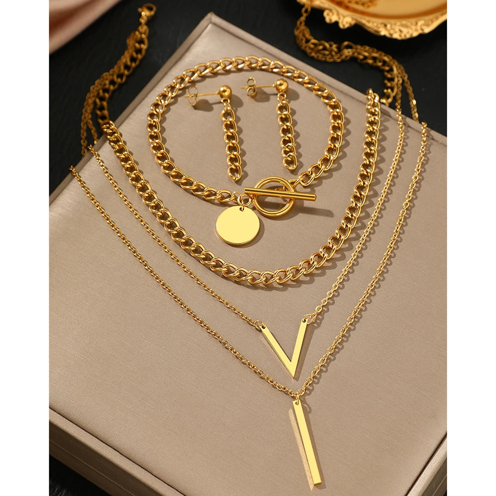 Stainless Steel Jewelry Set Fashion