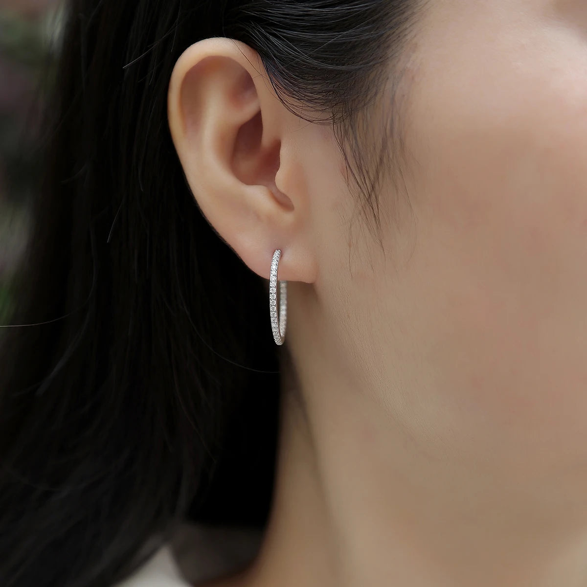 Moissanite Gold Hoop Earrings – Sparkling Luxury Style