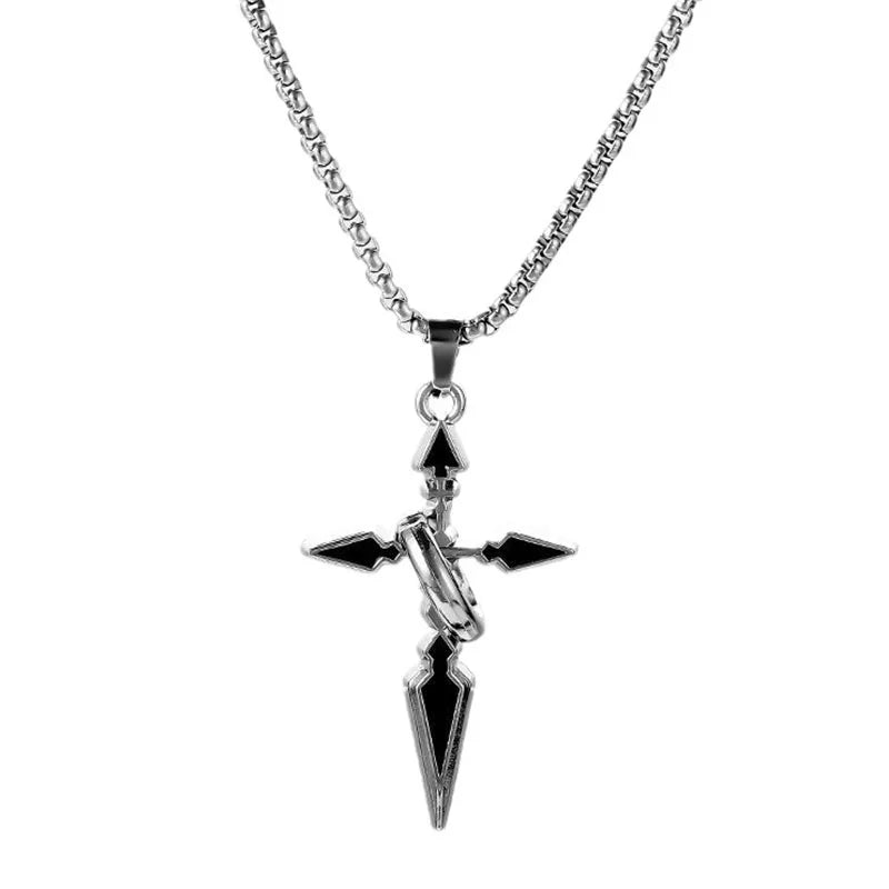 New Personalised Cross Pendant Necklaces Men Anime Around The Trend of Fashion Jumper Chain Party Jewellery Gifts