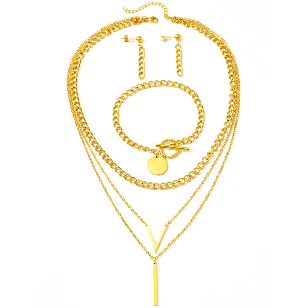 Stainless Steel Jewelry Set Fashion