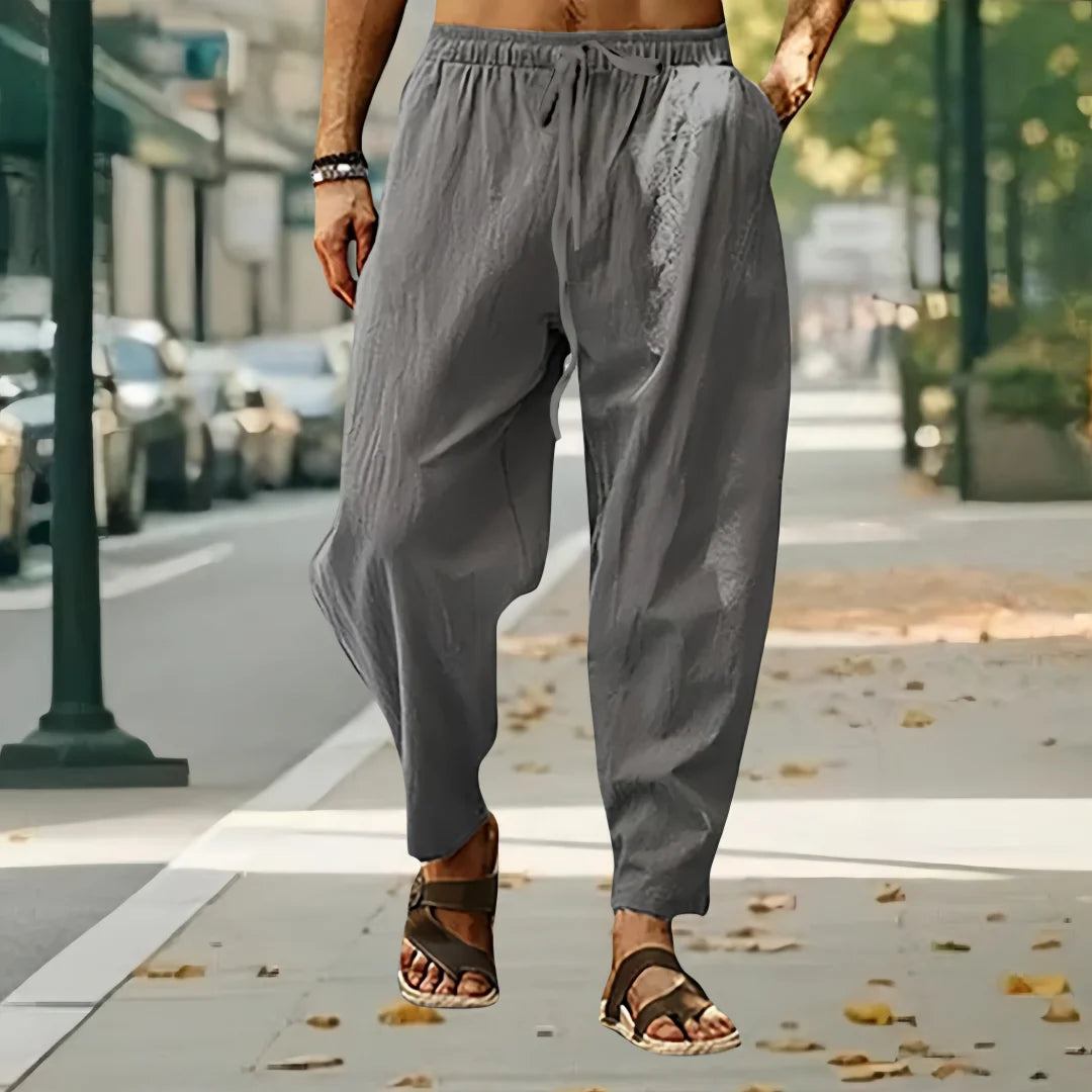 2025 New Fashion Mens Linen Oversize Sports Sweatpants