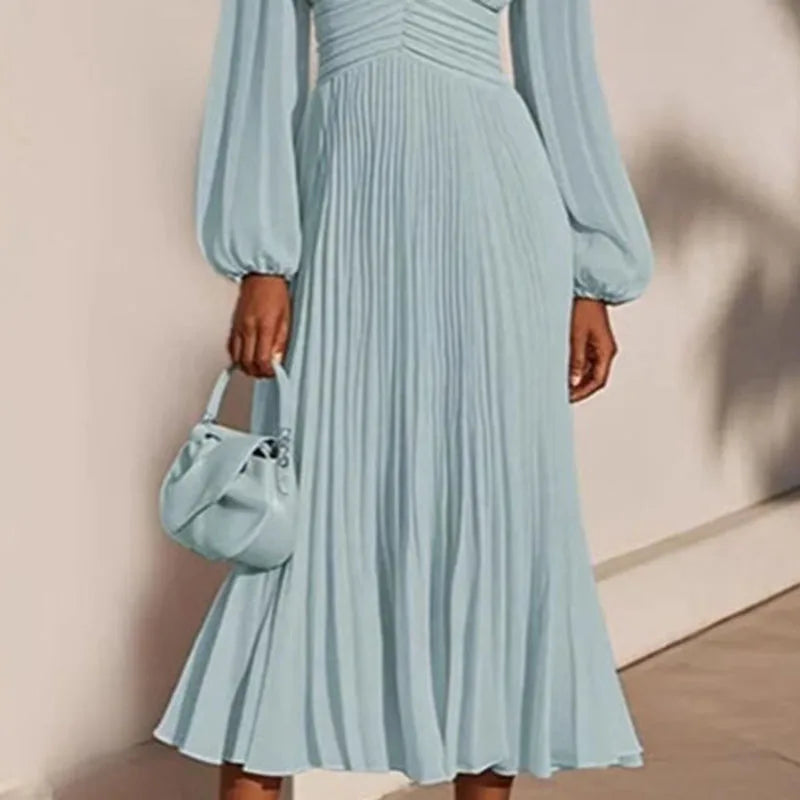 Elegant V-Neck Long Dress
