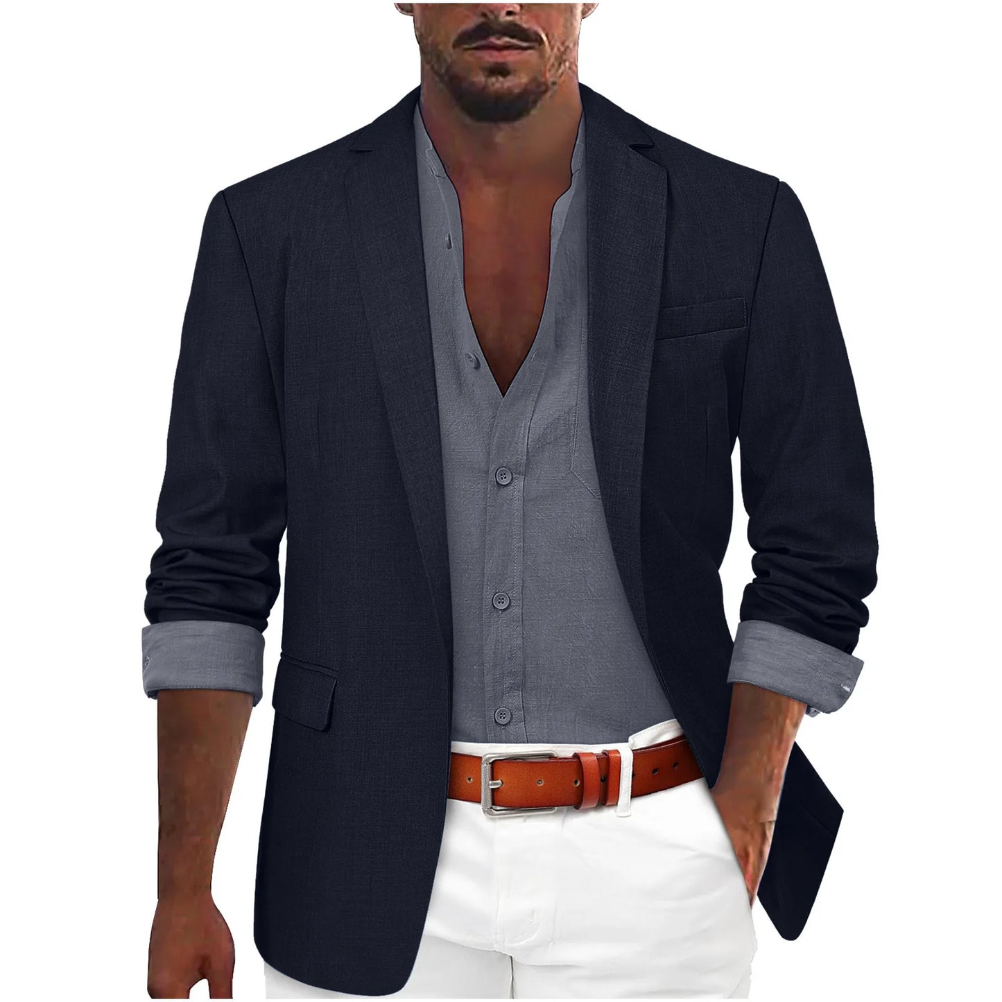 2025 Fashion Men's Clothing Business Casual Blazer Coats Classic Single Button Slim Fit Suit Jackets