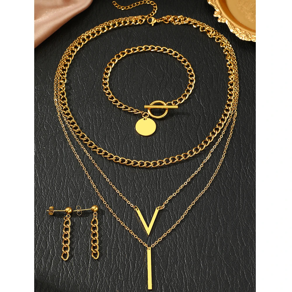 Stainless Steel Jewelry Set Fashion