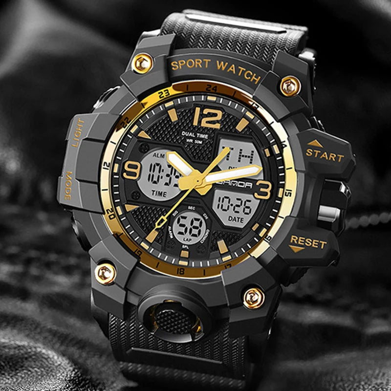 Men's Watches Top Brand Luxury 5ATM Waterproof Sport Military Quartz Watch for Men Clock Relogio Masculino 6024