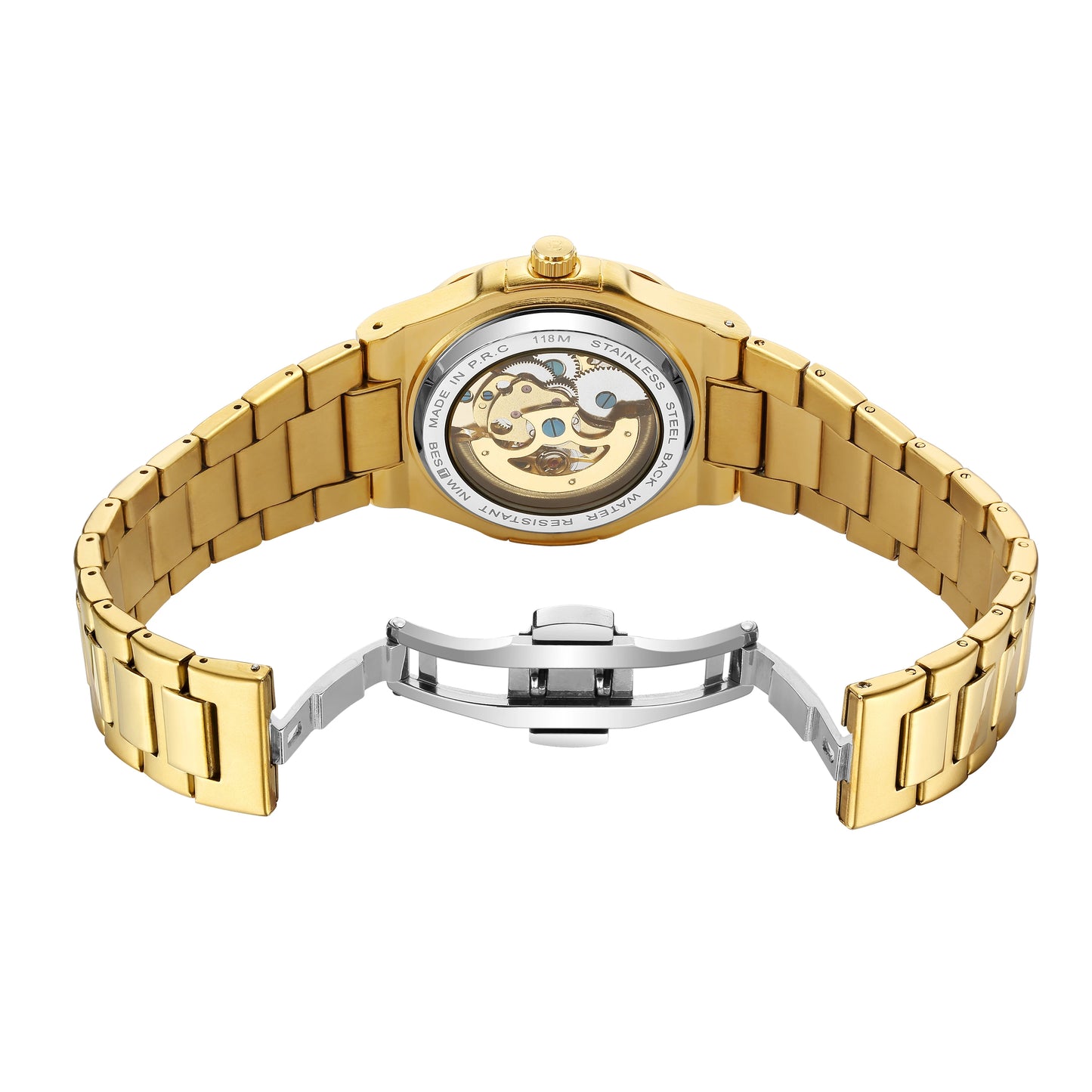 Luxury Automatic Mechanical Wristwatch For Men Skeleton Stainless Steel Sapphire glass Male Clock 2023