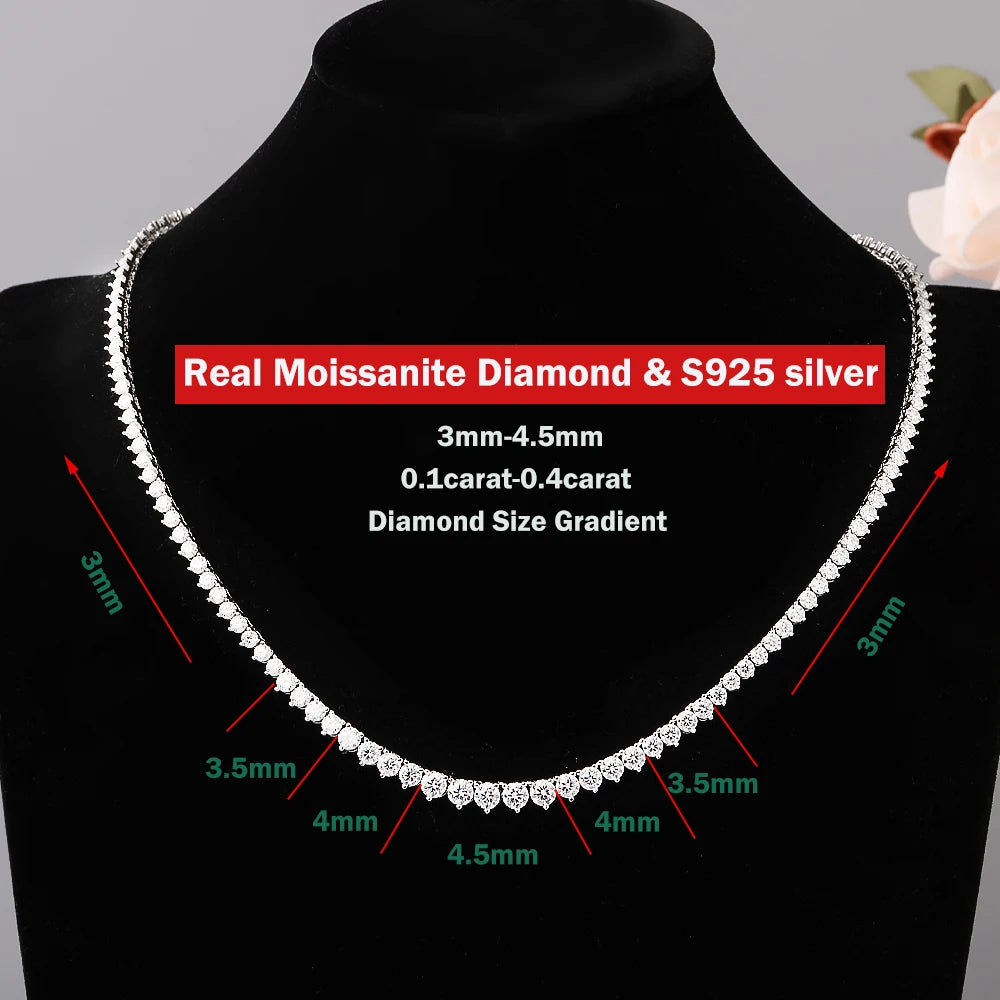 Gradient Moissanite Tennis Necklace