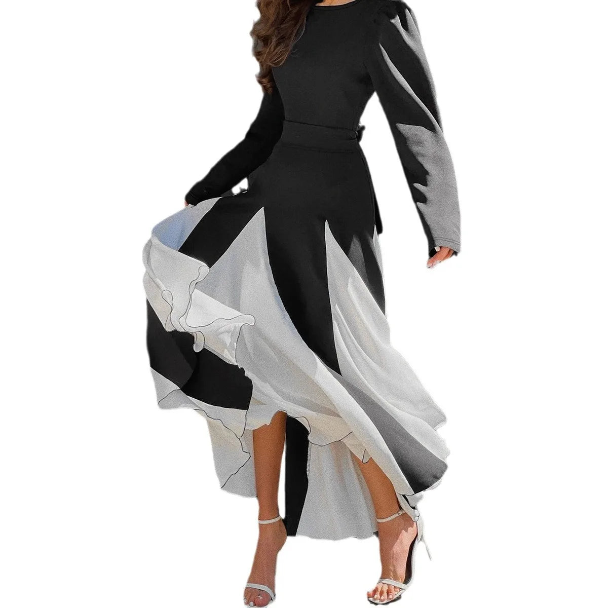 Women's Clothing 2025 Spring and Summer Celebrity Style Mid-waist Lace-up Dress