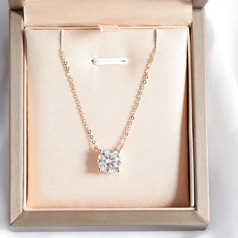 Rose Gold Moissanite Necklace