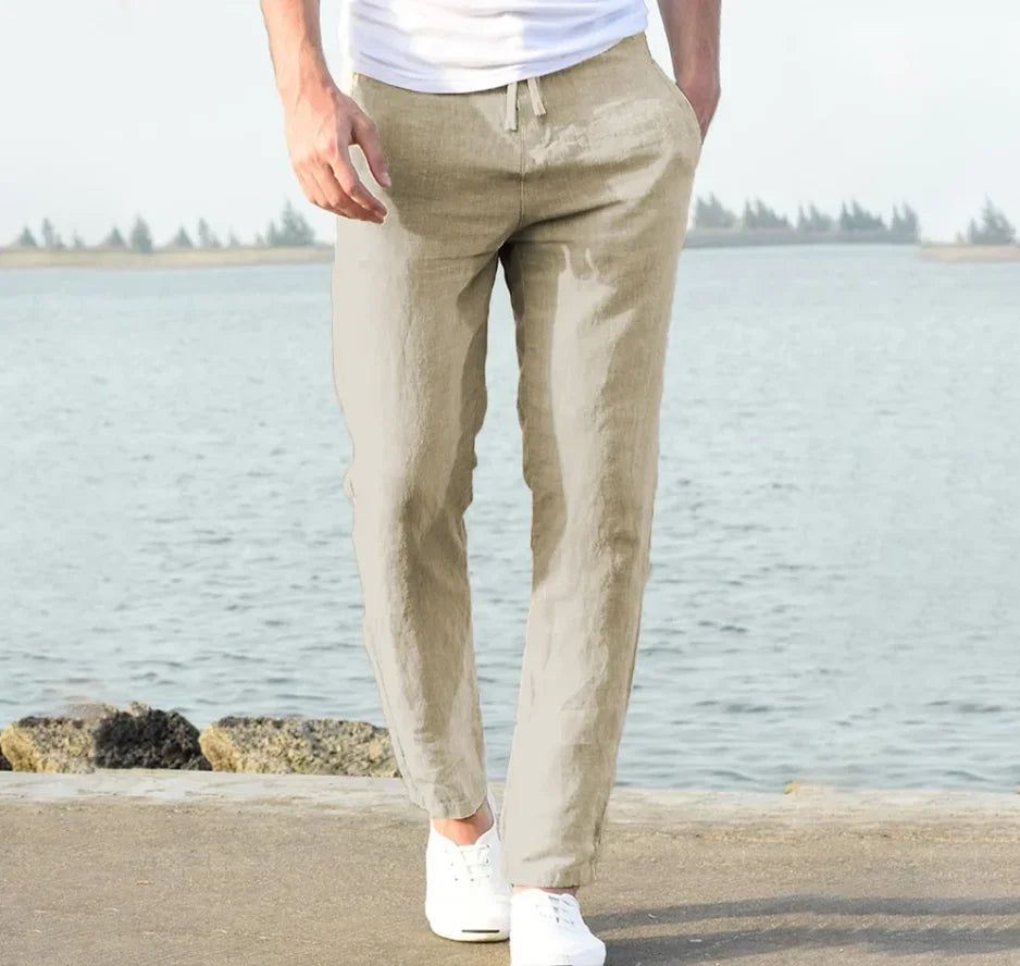 2025 New Fashion Mens Linen Oversize Sports Sweatpants