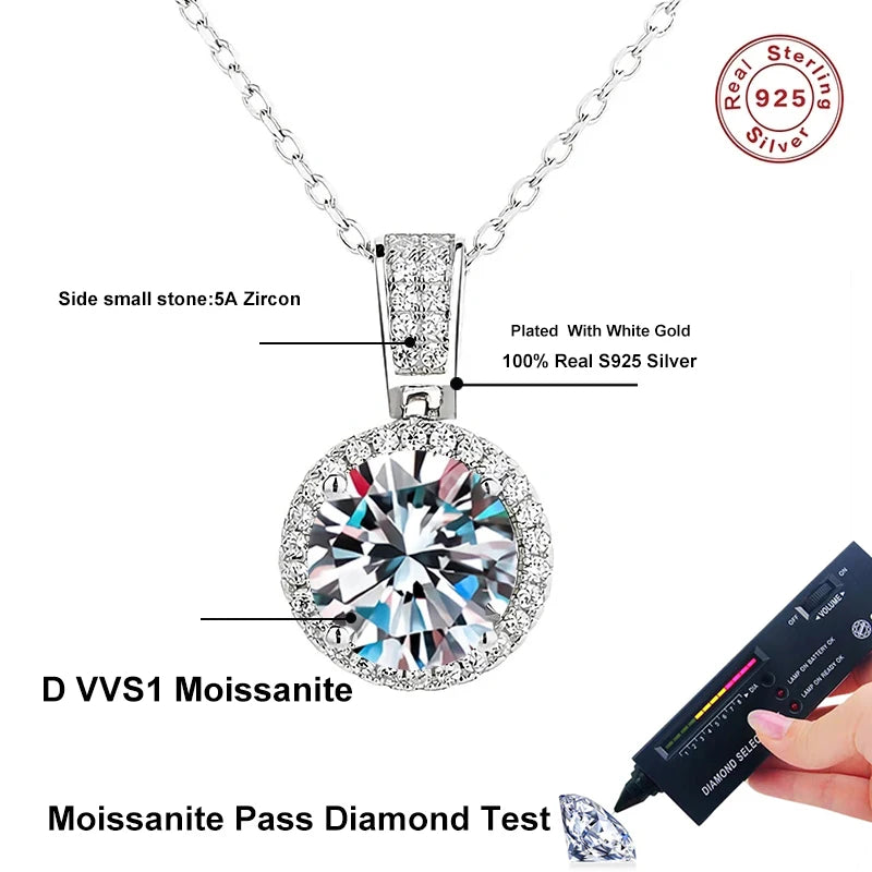 2-Carat Moissanite Necklace – 1 Dazzling Wedding-Ready Pendant