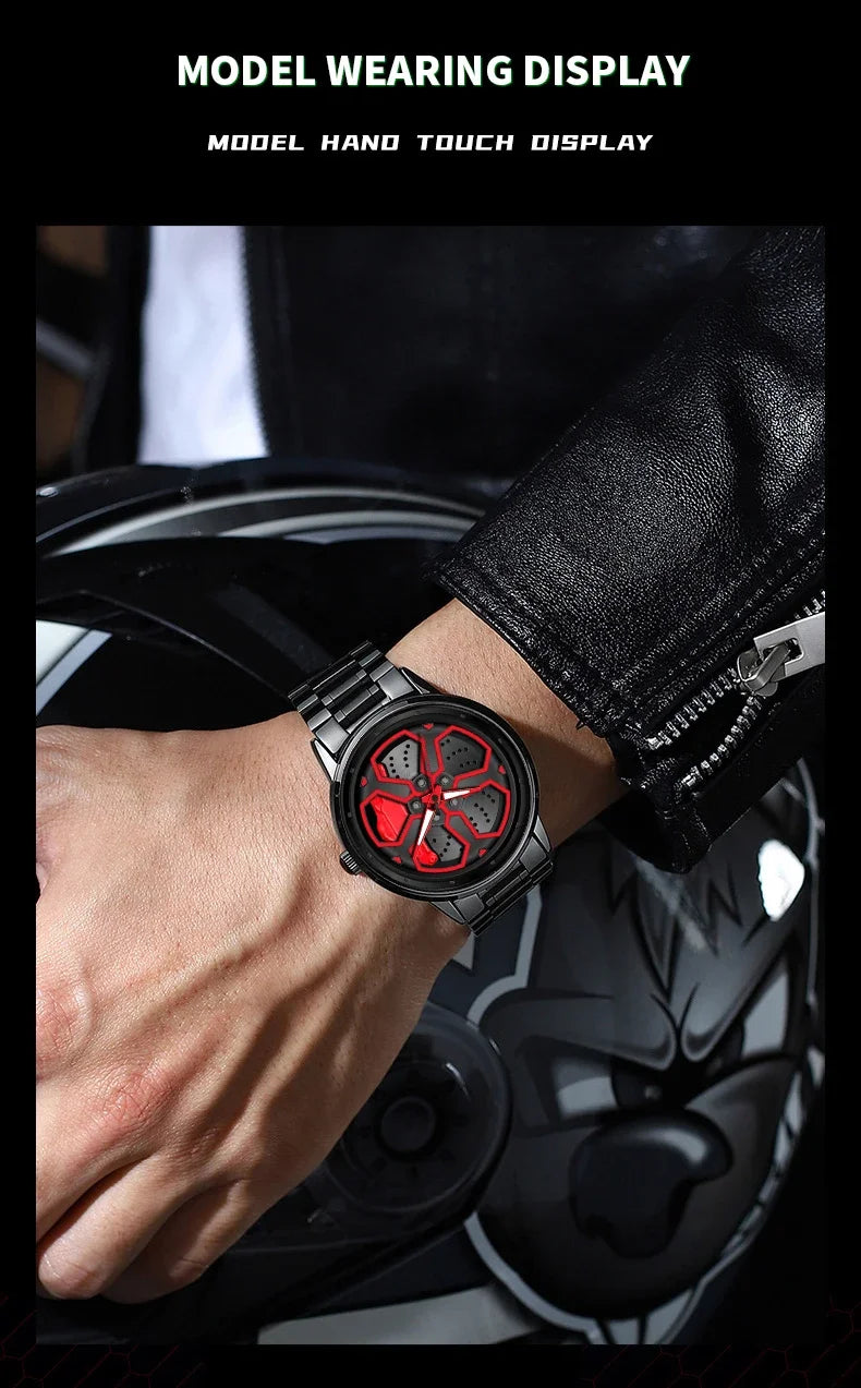 Men Watches Luxury Trend Reloj Hombre Mi Car Watch Men Quartz Movement Black Stainless Steel Strap Watch