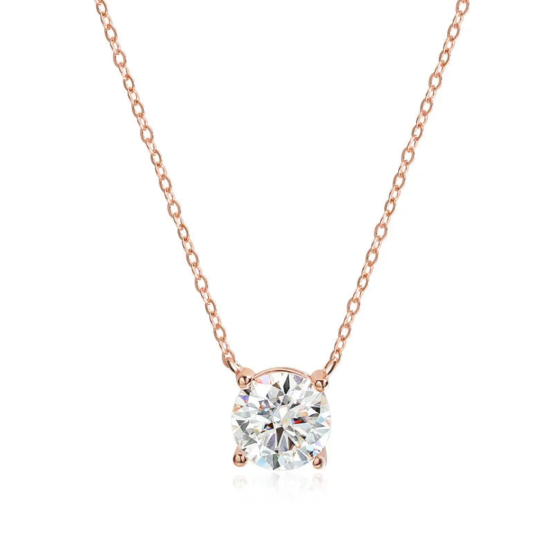 Rose Gold Moissanite Necklace