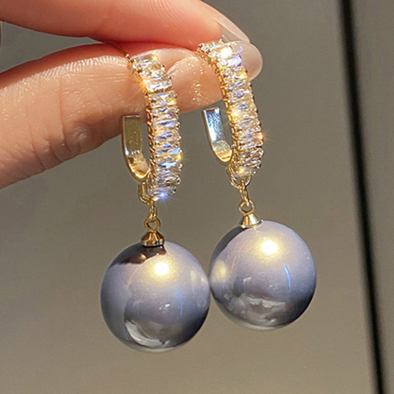 Zircon Pearl Jewelry Set – Elegant Earrings & Rings
