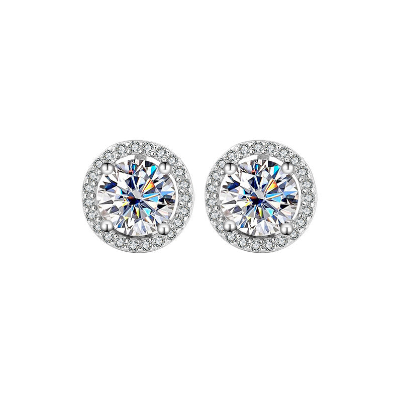Moissanite Stud Earrings – S925 Round Graceful Sparkle