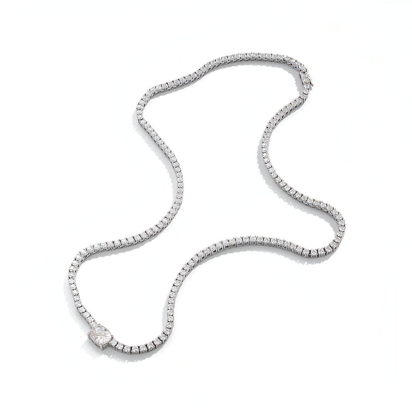 4 Karat Diamond Moissanite Necklace 925 Silver Simple European And
