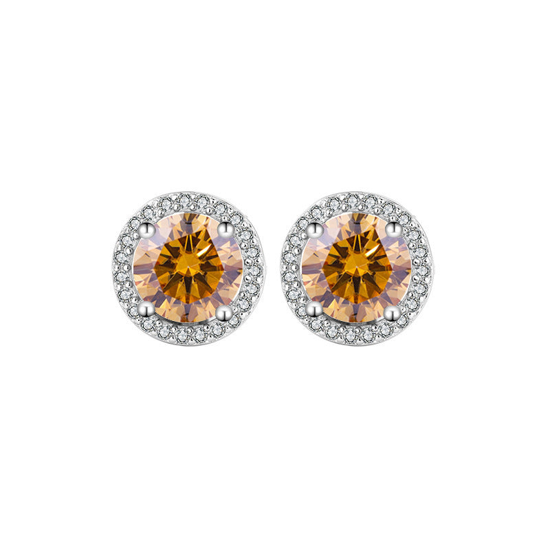 Moissanite Stud Earrings – S925 Round Graceful Sparkle