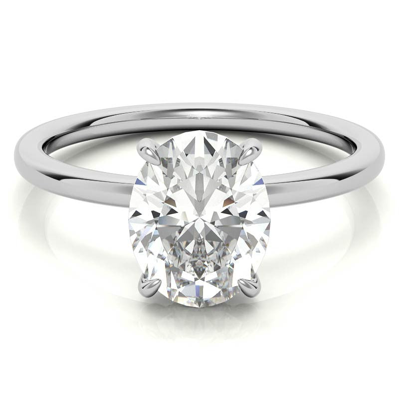 Oval Moissanite Ring – 1 Elegant White Gold Showstopper