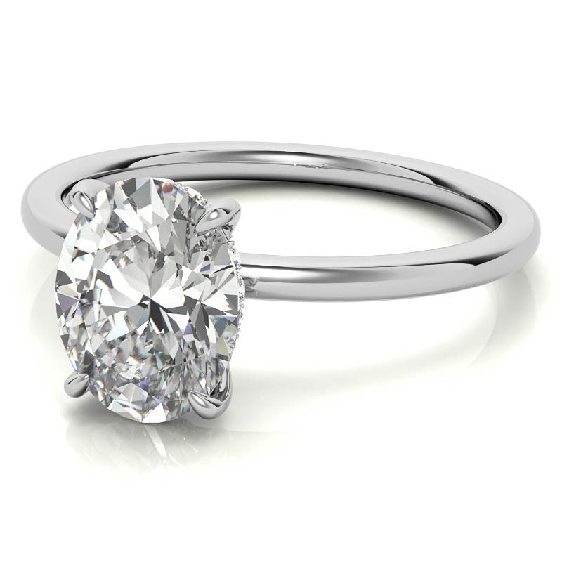 Oval Moissanite Ring – 1 Elegant White Gold Showstopper