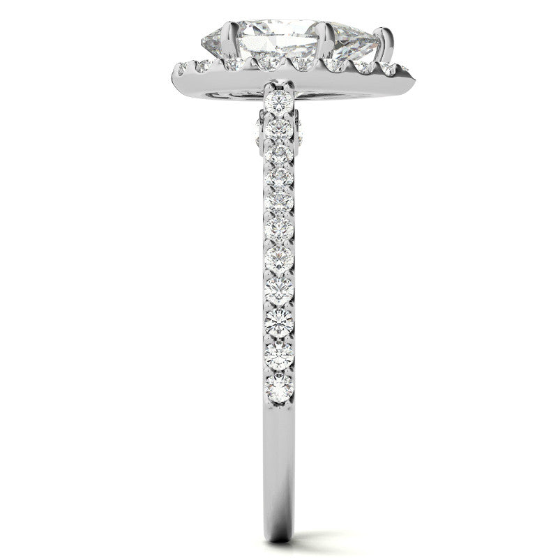 Pear-Shaped Moissanite Ring – 1 Elegant White Gold Sparkler