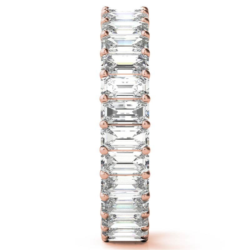 Rose Gold Emerald Band – 1 Elegant Moissanite Ring to Love