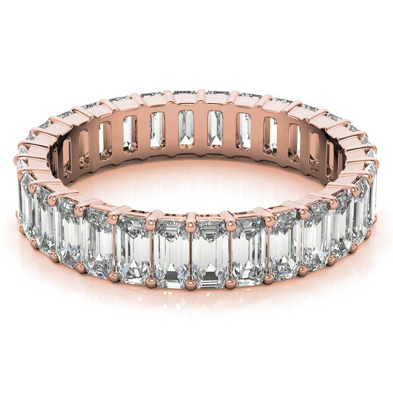 Rose Gold Emerald Band – 1 Elegant Moissanite Ring to Love