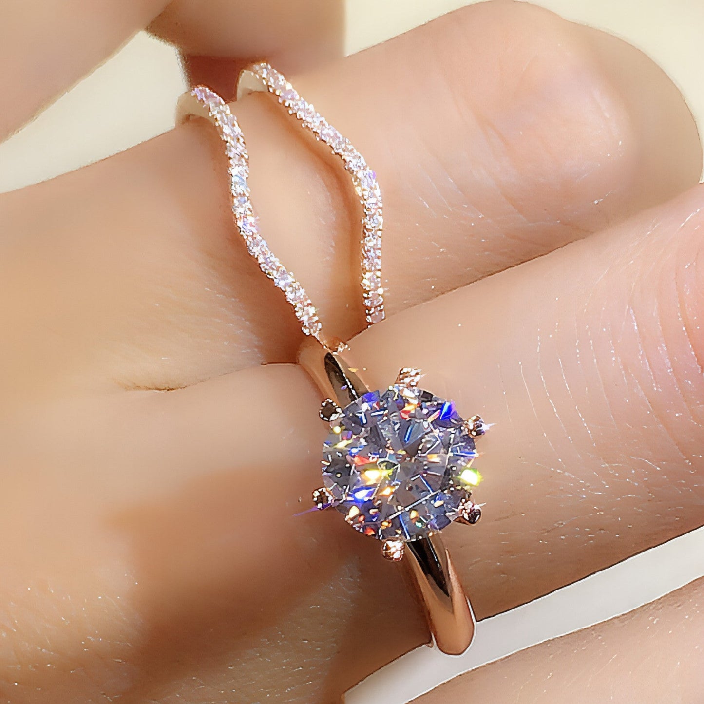 18K Gold Moissanite Ring – 1 Stunning Two-in-One Design for Her