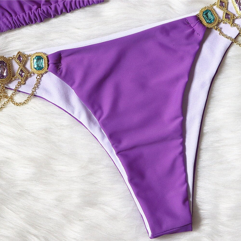 Luxury Rhinestone Bikini Set – Dazzling Two-Piece Swimwear