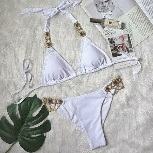 Luxury Rhinestone Bikini Set – Dazzling Two-Piece Swimwear
