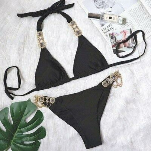 Luxury Rhinestone Bikini Set – Dazzling Two-Piece Swimwear