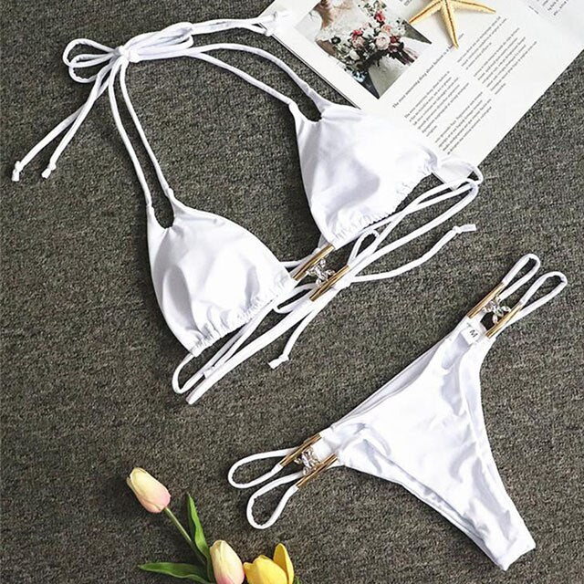 Luxury Rhinestone Bikini Set – Dazzling Two-Piece Swimwear