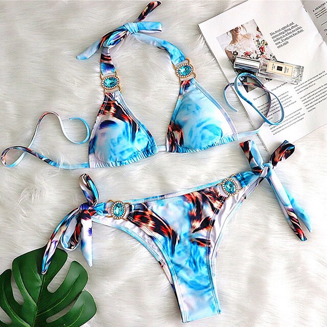 Luxury Rhinestone Bikini Set – Dazzling Two-Piece Swimwear