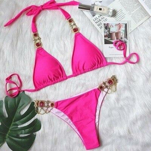 Luxury Rhinestone Bikini Set – Dazzling Two-Piece Swimwear